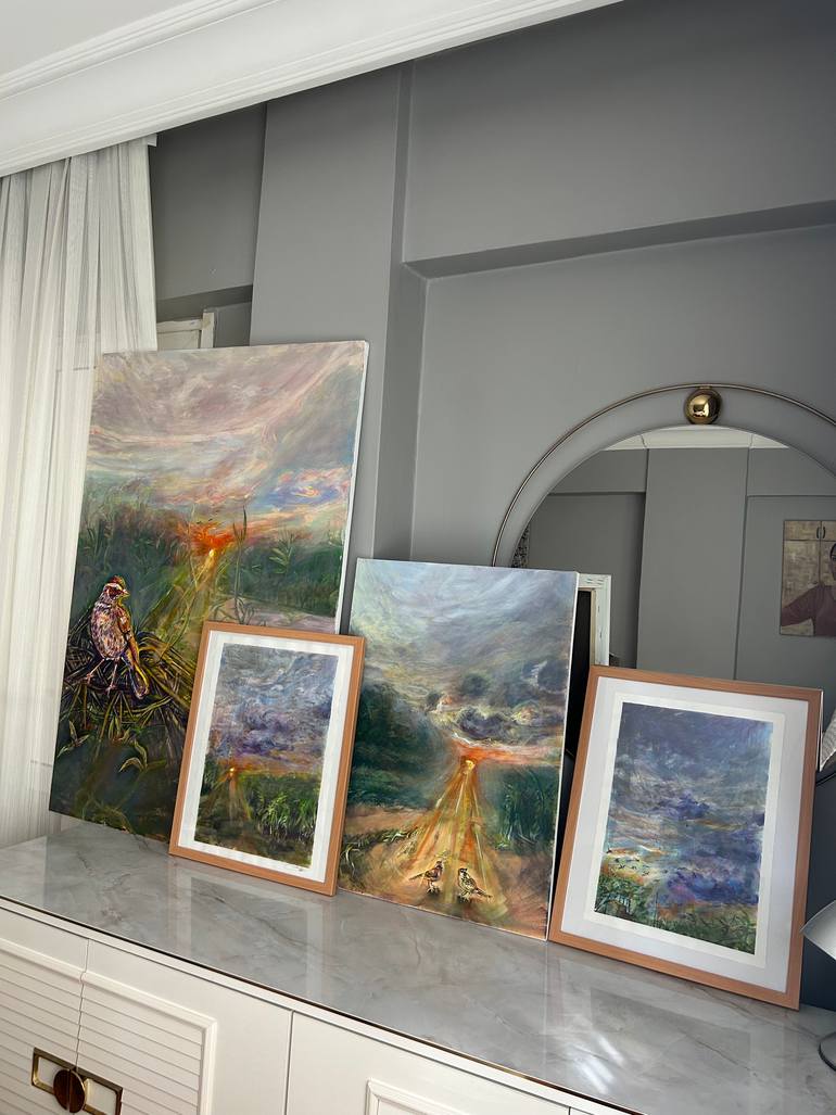Original Abstract Landscape Painting by Semiha Karakus