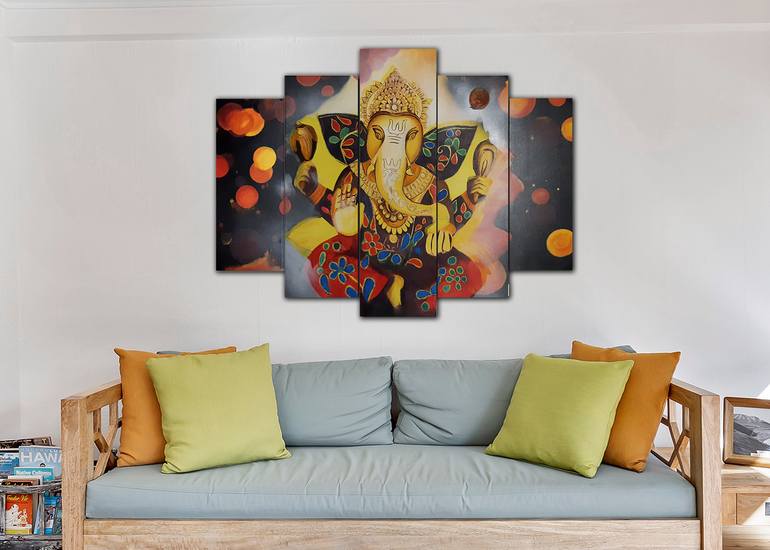 Original Art Deco Religion Painting by Thimira Dharmawardana
