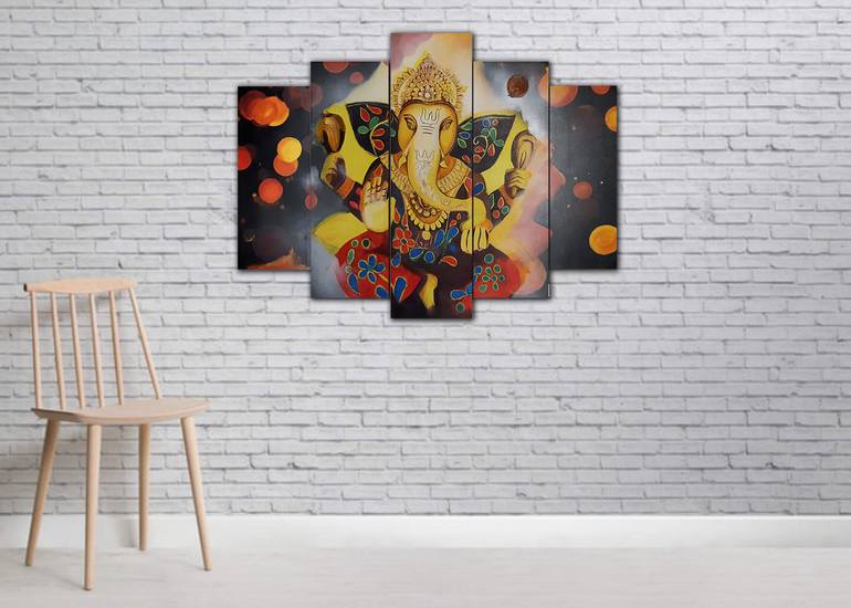 Original Art Deco Religion Painting by Thimira Dharmawardana