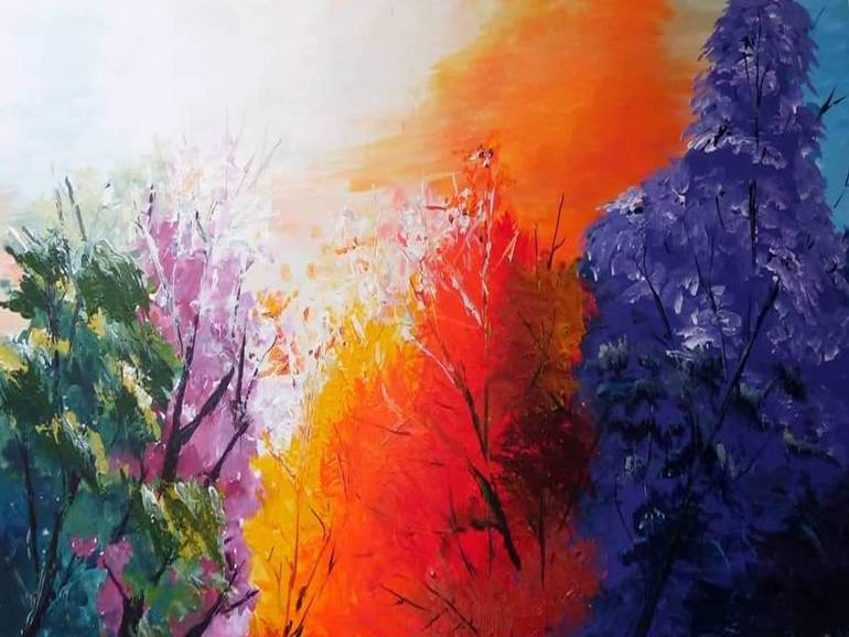 Original Abstract Painting by Thimira Dharmawardana | Art Deco Art on Canvas | Colors of the Season