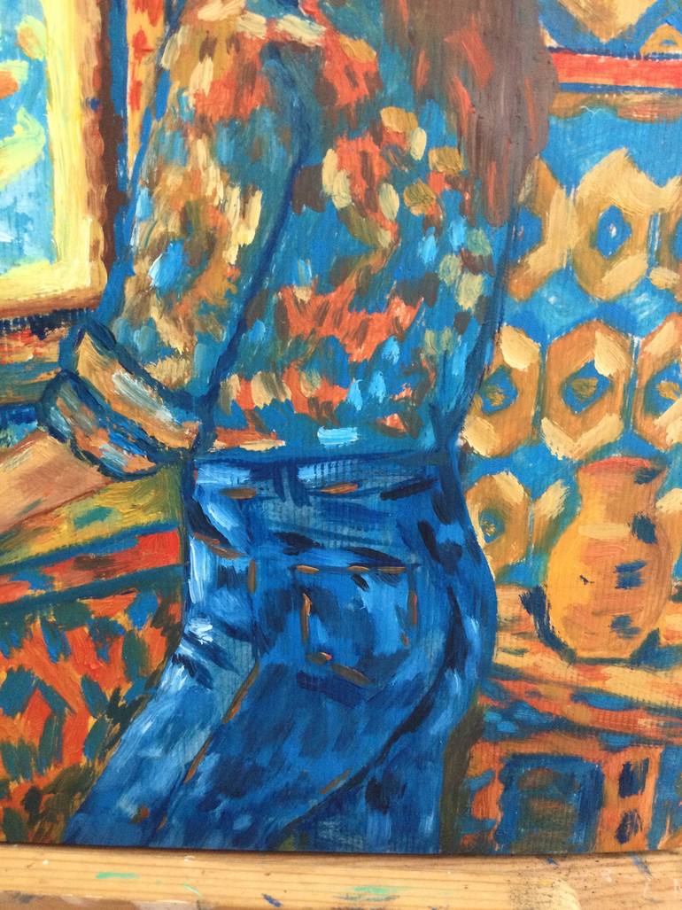 Original Art Nouveau Women Painting by Fedwa Mabrouk