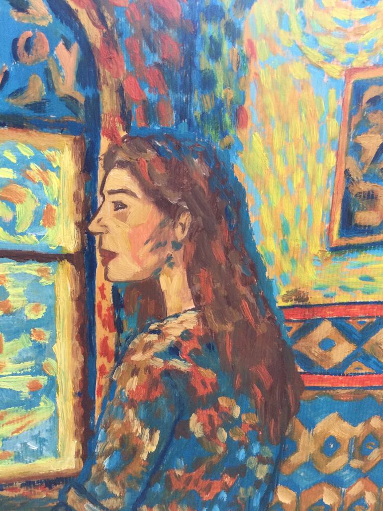 Original Art Nouveau Women Painting by Fedwa Mabrouk