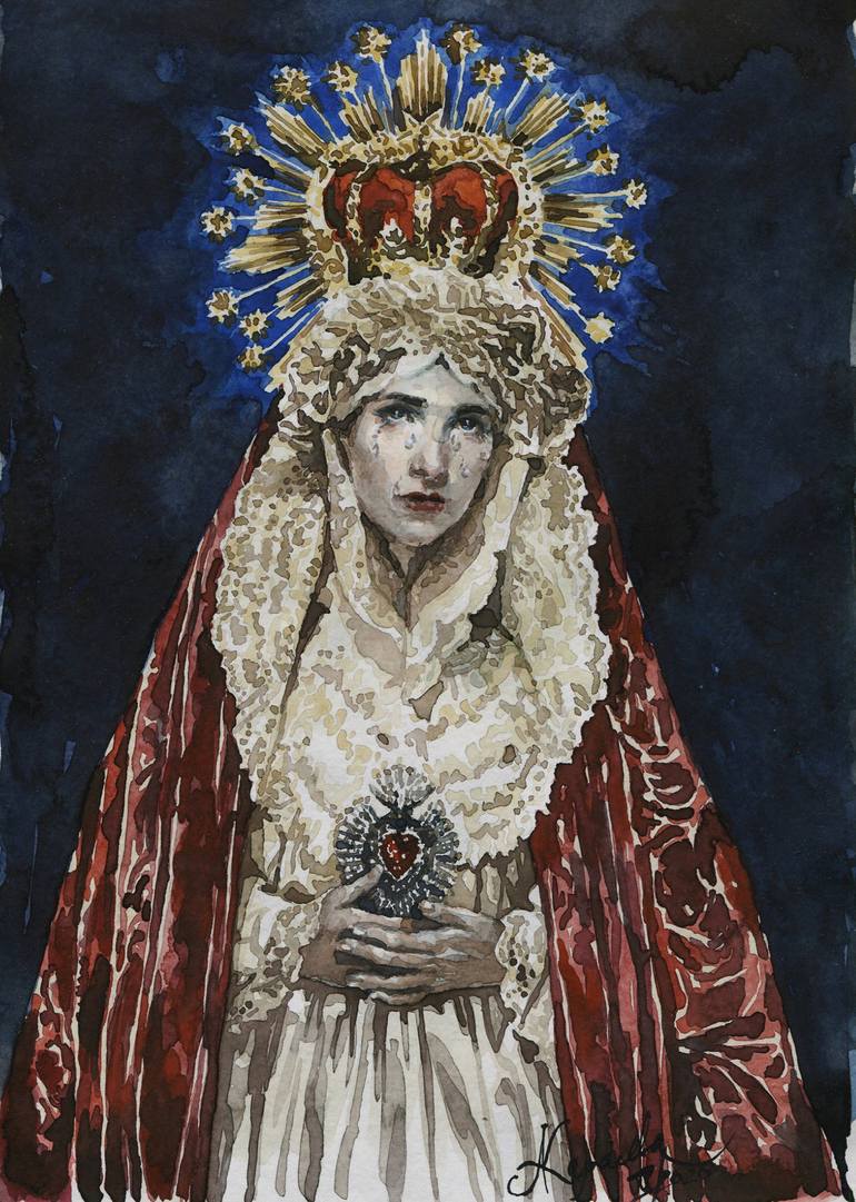 Tears of Virgin Mary Painting by Anastasia Karaseva | Saatchi Art