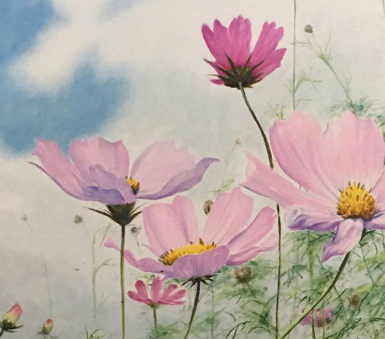Original Figurative Floral Painting by Silvere Boureau