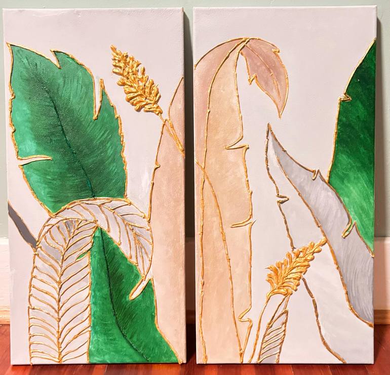Original Abstract Botanic Painting by Nazifa Younus
