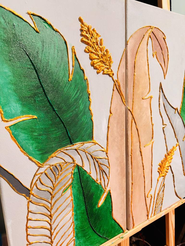 Original Abstract Botanic Painting by Nazifa Younus