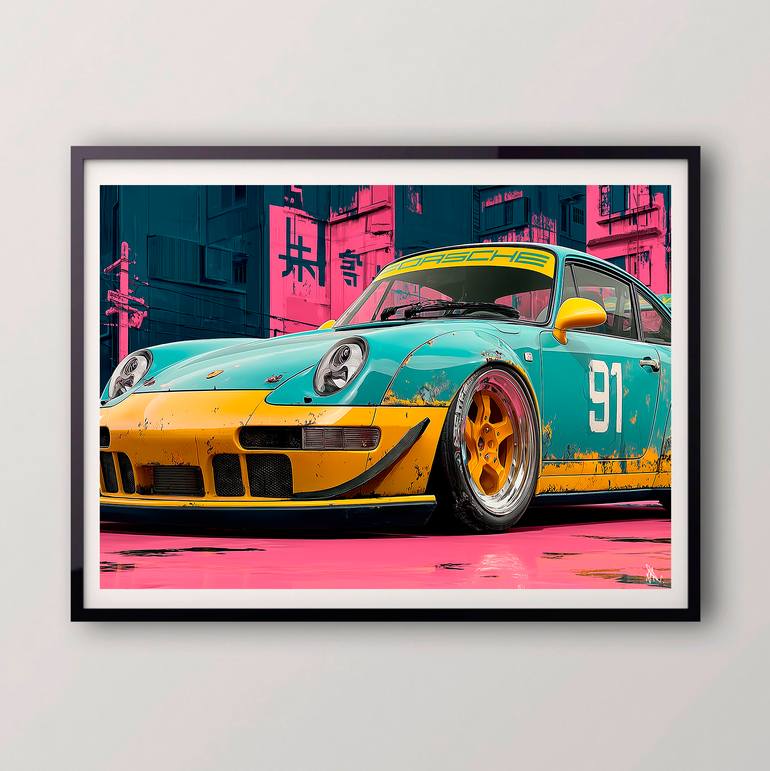 Original Photorealism Car Mixed Media by Alex Viegas