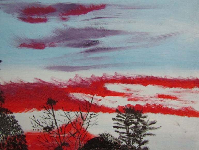 Original Sunset Painting by Rebecca Gibson | Expressionism Art on Canvas | The Windswept Sky