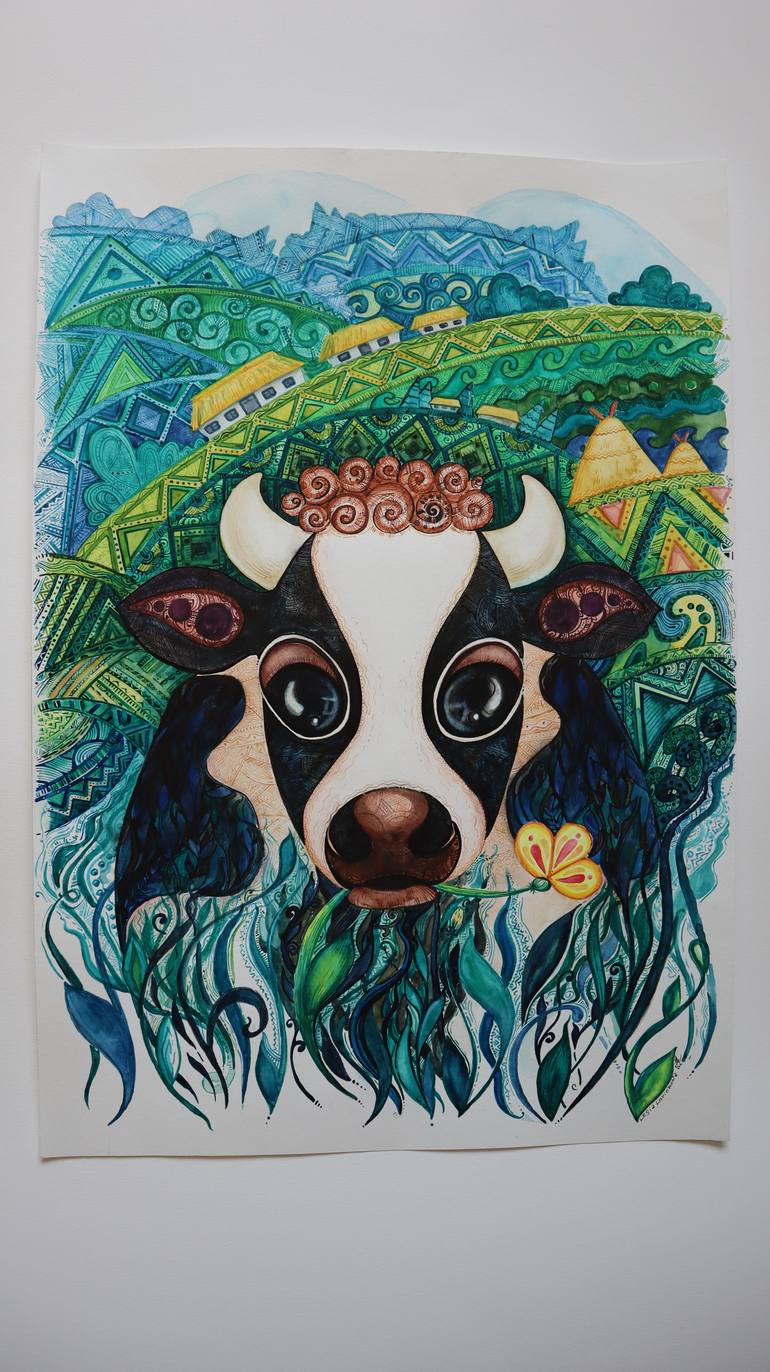 Original Symbolism Animal Painting by Lesia Larionova