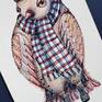 Stylized bird in autumn outfit
