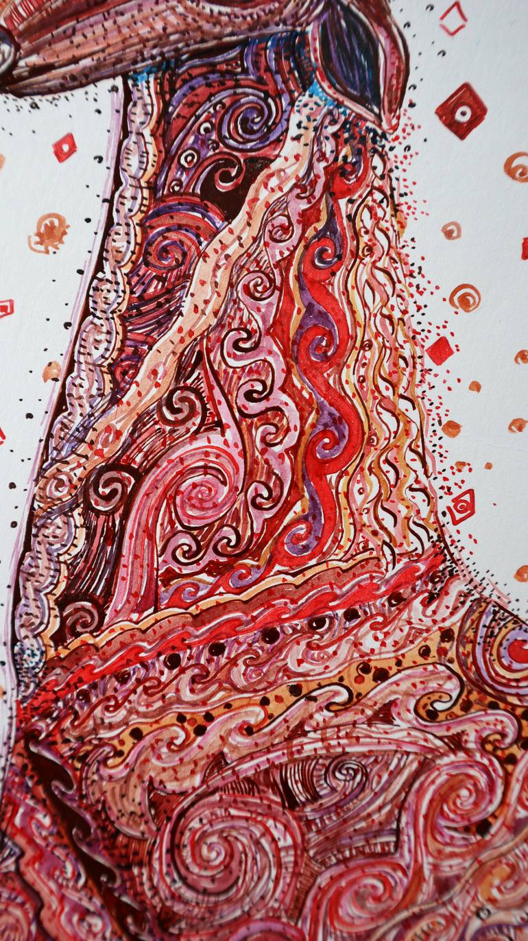 Original Folk Animal Painting by Lesia Larionova