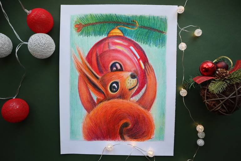 Original Illustration Animal Drawing by Lesia Larionova