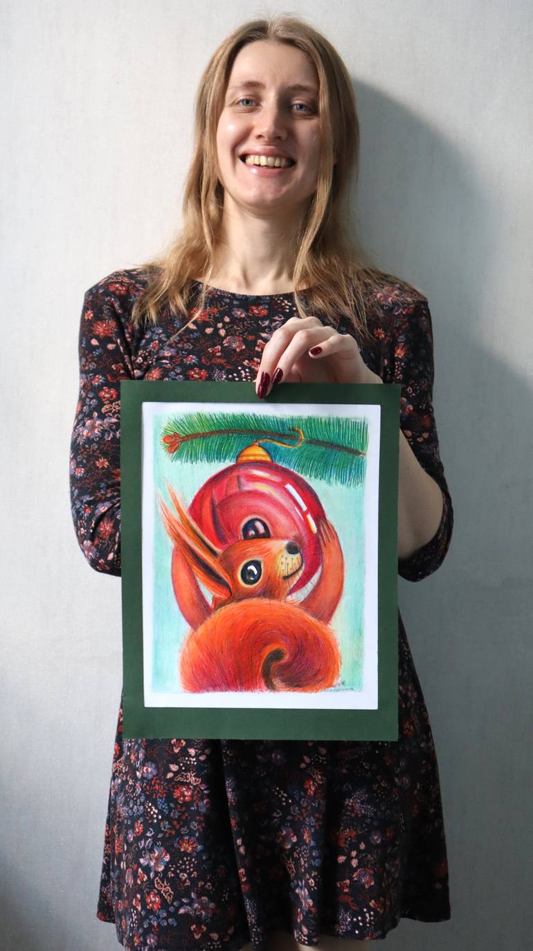 Original Illustration Animal Drawing by Lesia Larionova