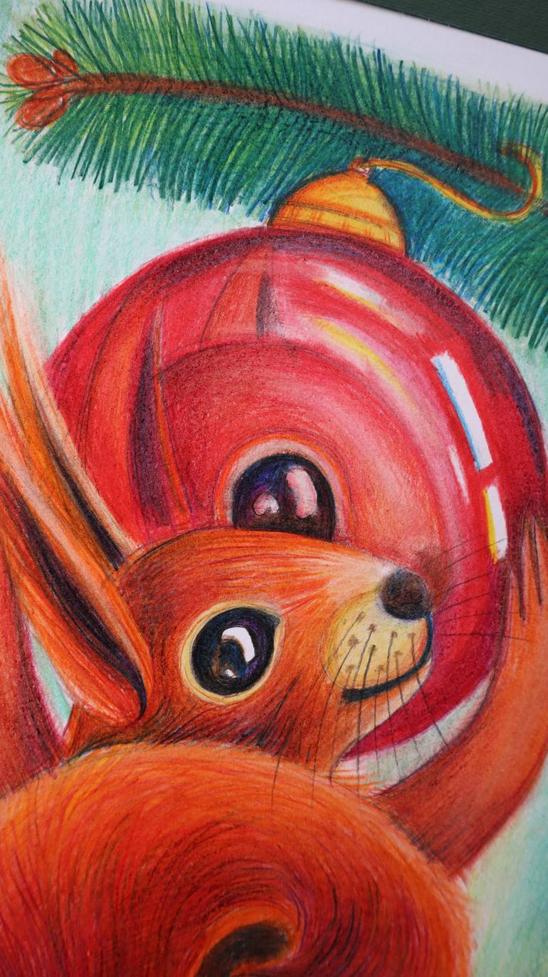 Original Illustration Animal Drawing by Lesia Larionova