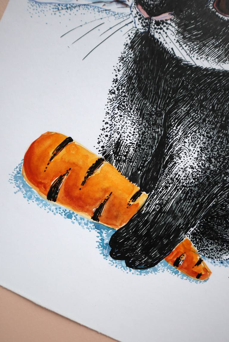 Original Illustration Animal Mixed Media by Lesia Larionova