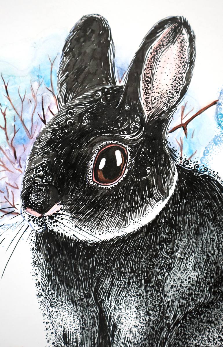 Original Illustration Animal Mixed Media by Lesia Larionova