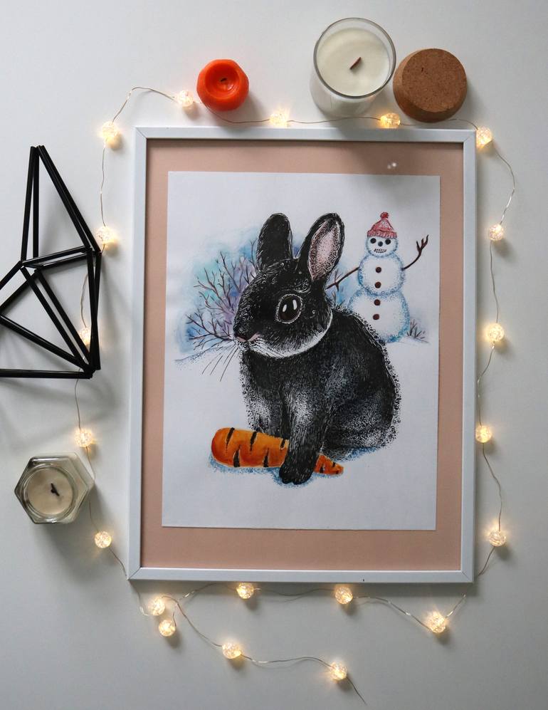 Original Illustration Animal Mixed Media by Lesia Larionova