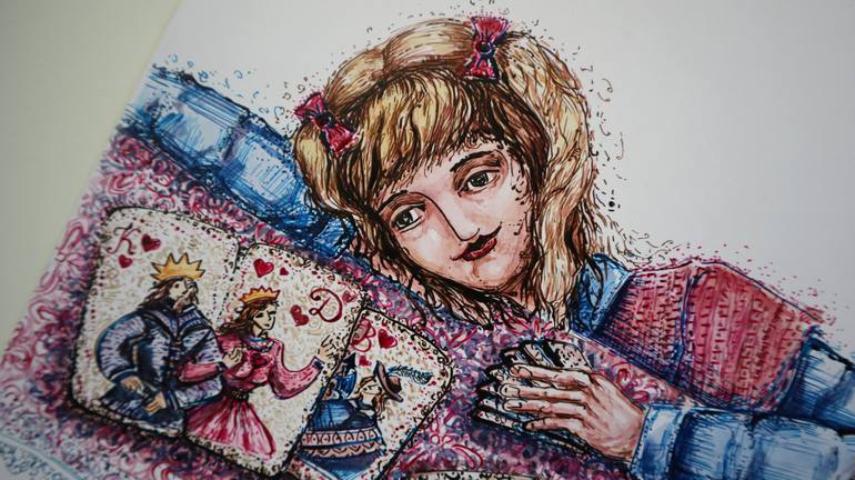 Original Illustration Fantasy Mixed Media by Lesia Larionova