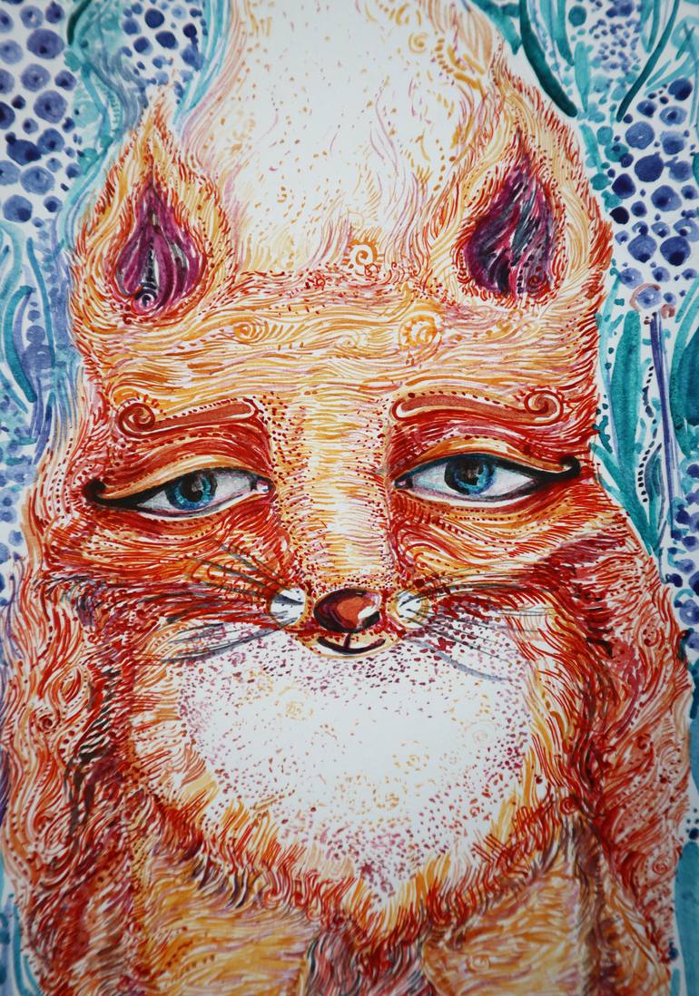 Original Symbolism Animal Painting by Lesia Larionova