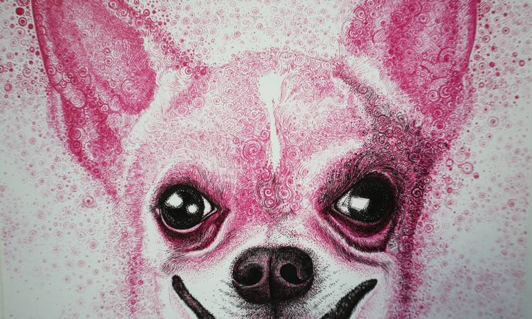Original Abstract Dogs Drawing by Lesia Larionova
