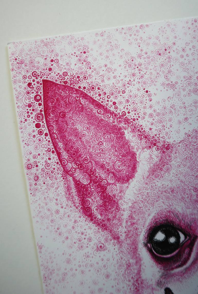 Original Abstract Dogs Drawing by Lesia Larionova