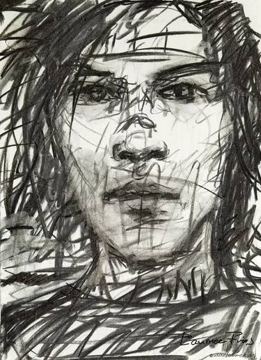 Original Figurative Portrait Drawings by Laumee Fries