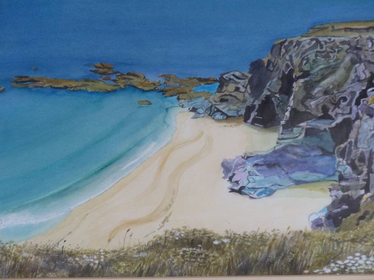 Original Painterly Abstraction Beach Paintings by Linda  Griffin