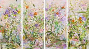 Original Abstract Floral Paintings by Renée Zangara
