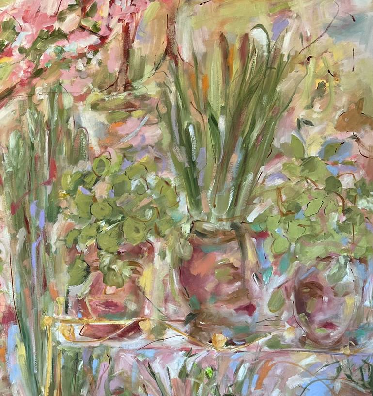 Original Abstract Expressionism Garden Painting by Renée Zangara