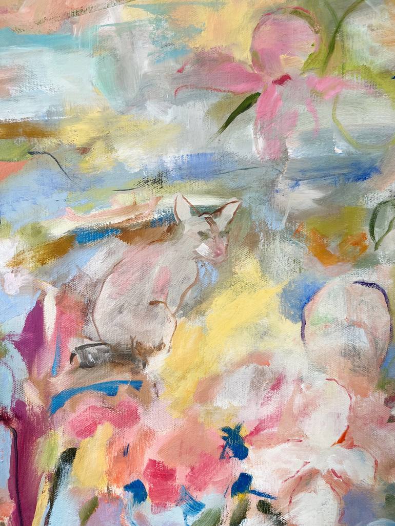 Original Abstract Expressionism Garden Painting by Renée Zangara