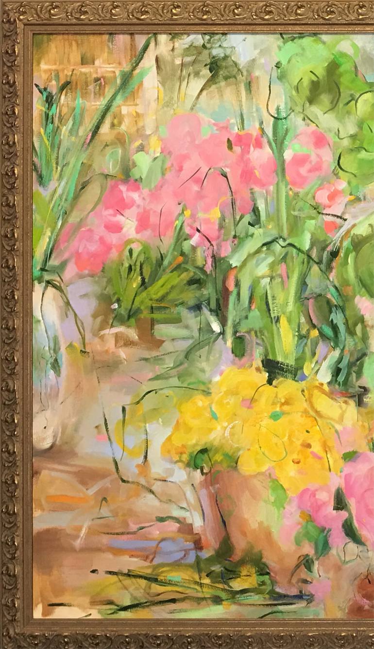 Original Abstract Expressionism Garden Painting by Renée Zangara