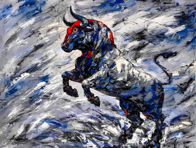 Original Abstract Expressionism Animal Painting by Ananda Das