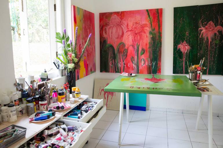 Original Expressionism Floral Painting by Clare Haxby