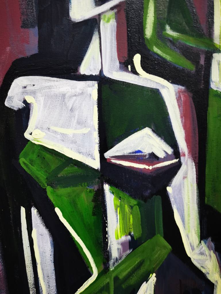 Original Cubism Abstract Painting by Julia Abstract
