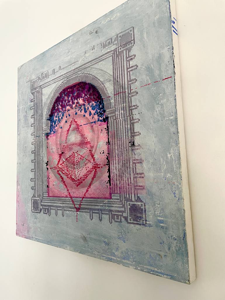 Original Abstract Geometric Painting by Karma Iuga