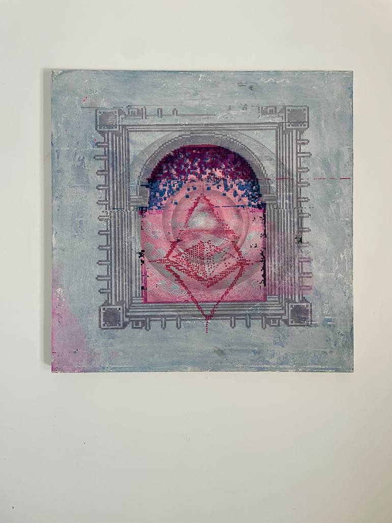 Original Abstract Geometric Painting by Karma Iuga