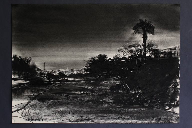 Original Expressionism Landscape Drawing by Robert Bubel