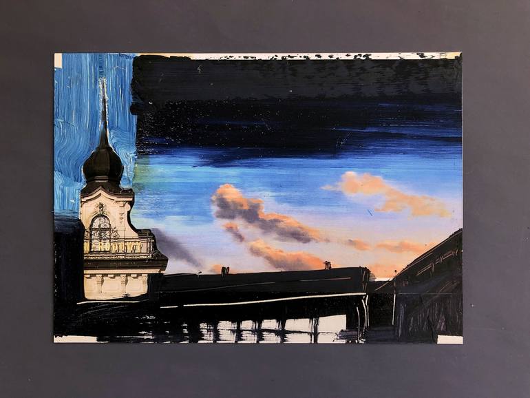 Original Expressionism Cities Collage by Robert Bubel