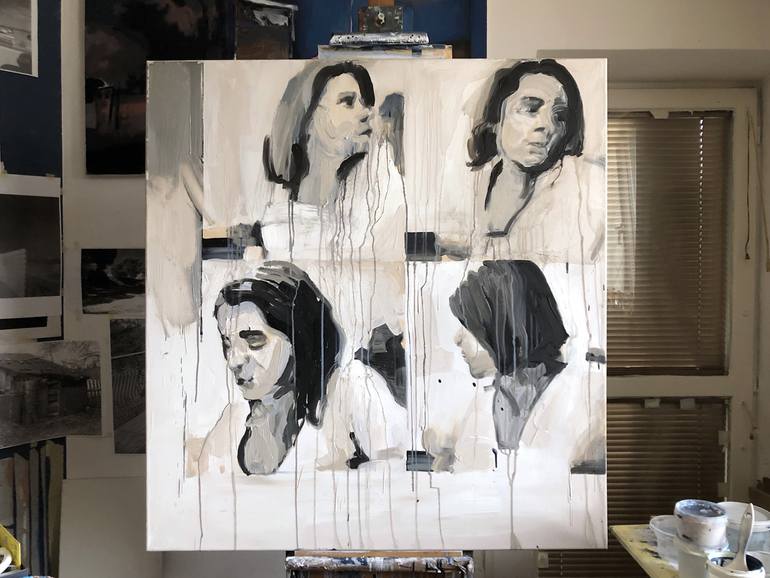 Original Expressionism People Painting by Robert Bubel