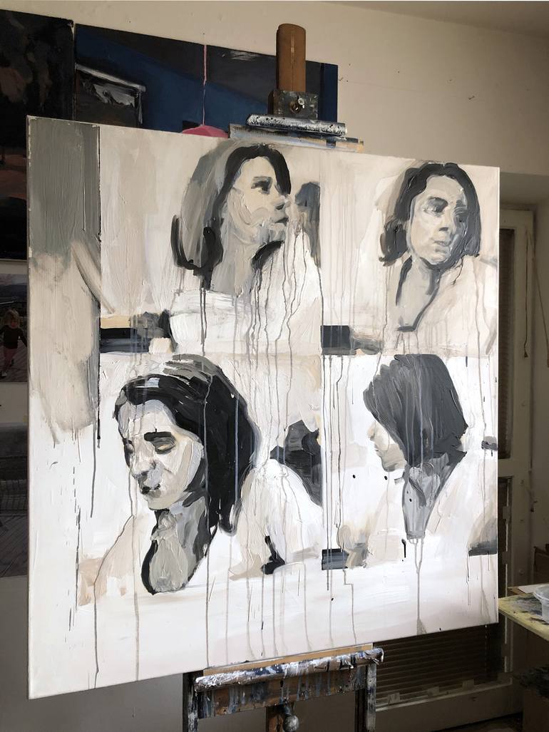 Original Expressionism People Painting by Robert Bubel