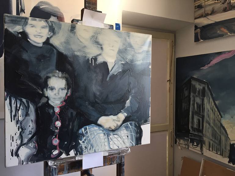 Original Expressionism People Painting by Robert Bubel