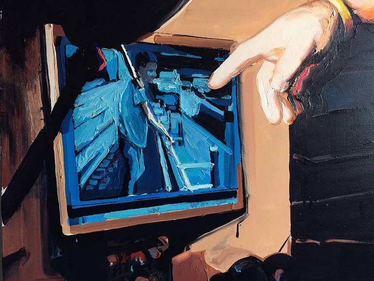 Original Expressionism People Painting by Robert Bubel