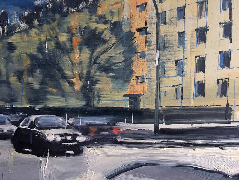 Original Expressionism Cities Painting by Robert Bubel