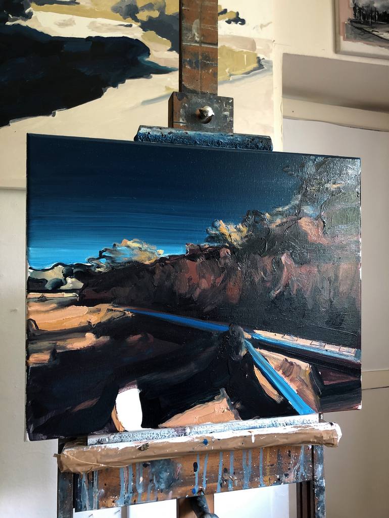 Original Expressionism Outer Space Painting by Robert Bubel