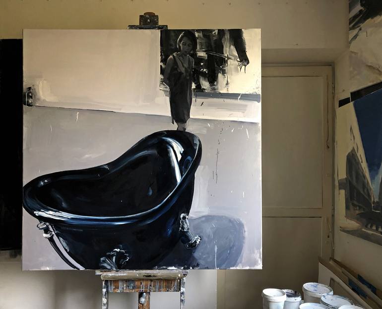 Original Expressionism People Painting by Robert Bubel