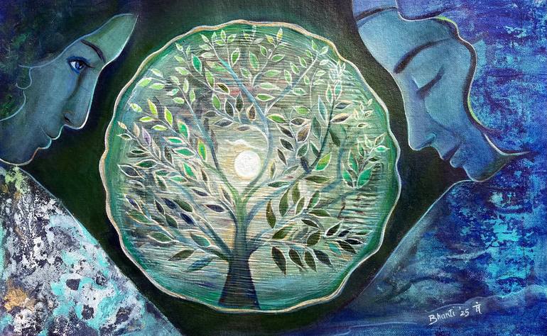 Original Abstract Painting by Bharti Sharma Nautiyal | Abstract Expressionism Art on Canvas | Vrikshatma- Soul of the tree