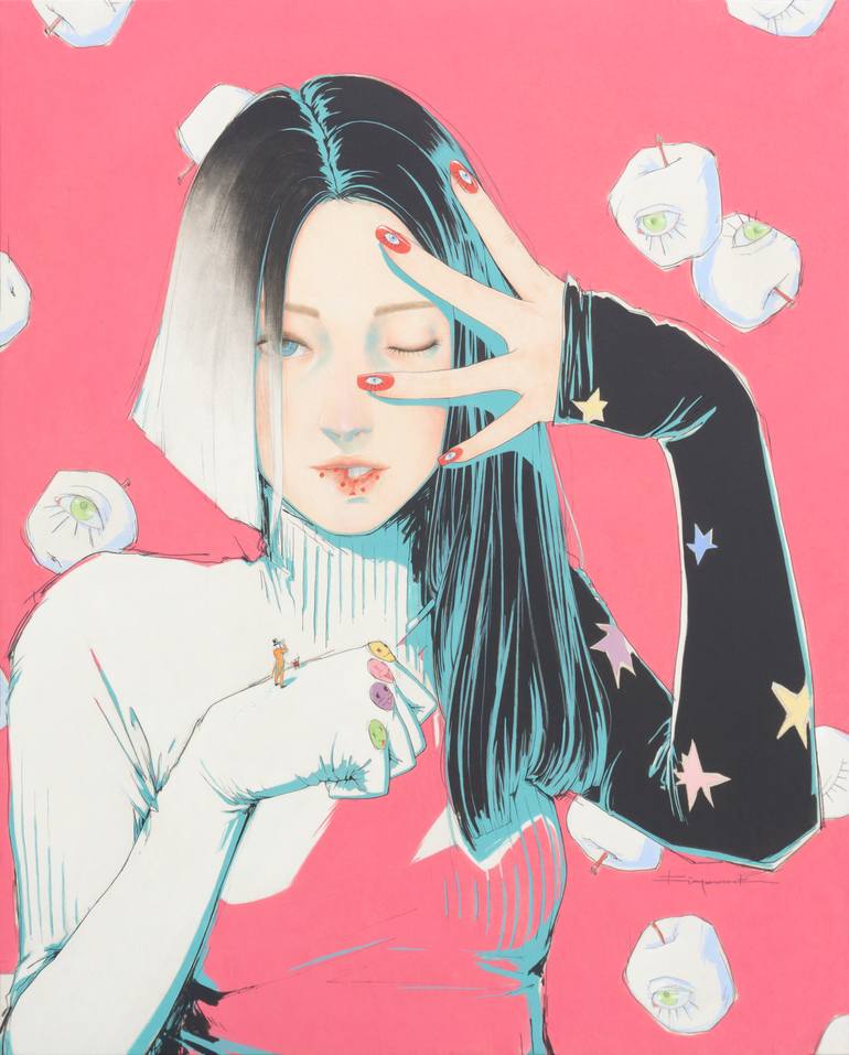 Original Fantasy Painting by Panmook Kim | Contemporary Art on Paper | Instant Syndrome-I don't care