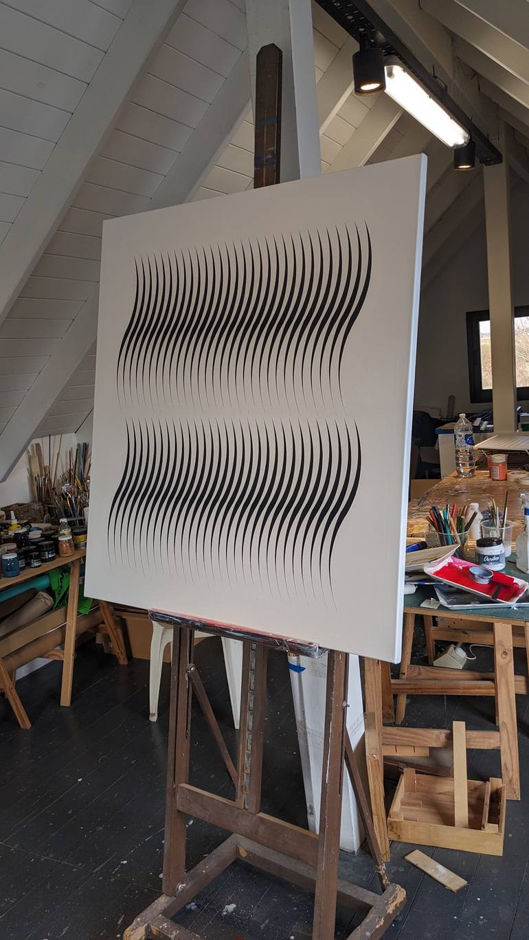 Original Op Art Geometric Painting by Alberto Gonzalez Vivo