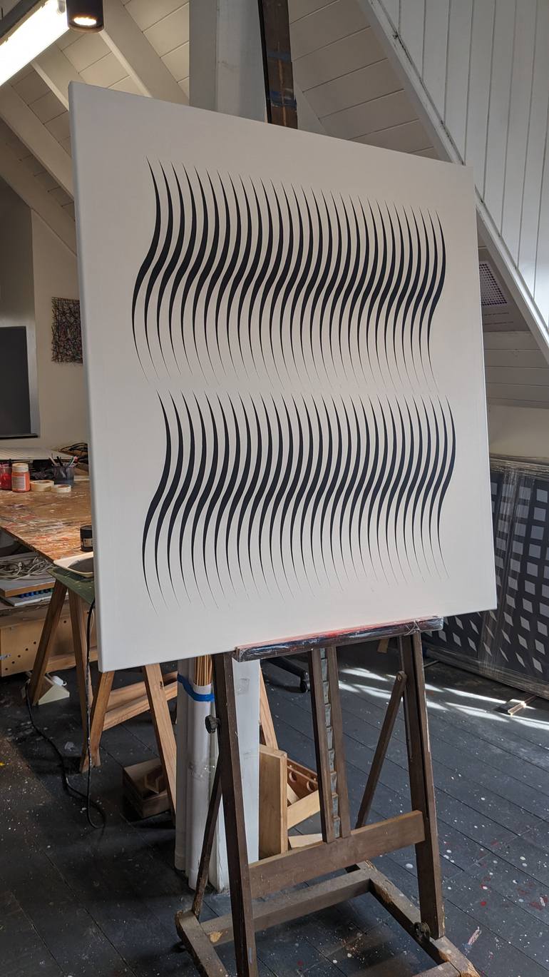 Original Op Art Geometric Painting by Alberto Gonzalez Vivo