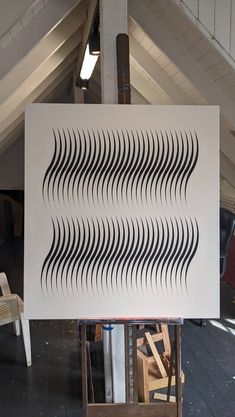 Original Op Art Geometric Painting by Alberto Gonzalez Vivo